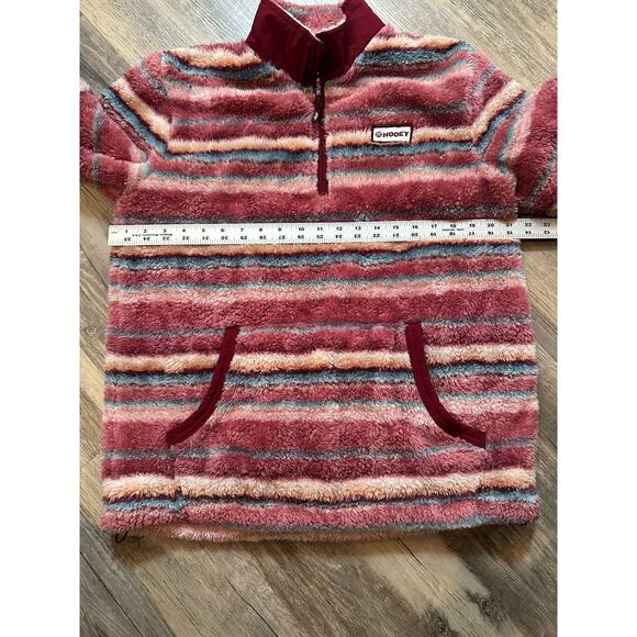 Hooey Fleece Pullover 1/4 Zip Jacket Women’s Medium Soft Aztec Stripes Western - Picture 3 of 7